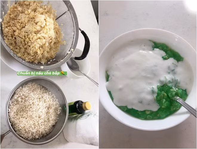 Người đẹp chuyển giới còn tự tay nấu món chè bắp giải nhiệt, thơm ngon tại nhà.