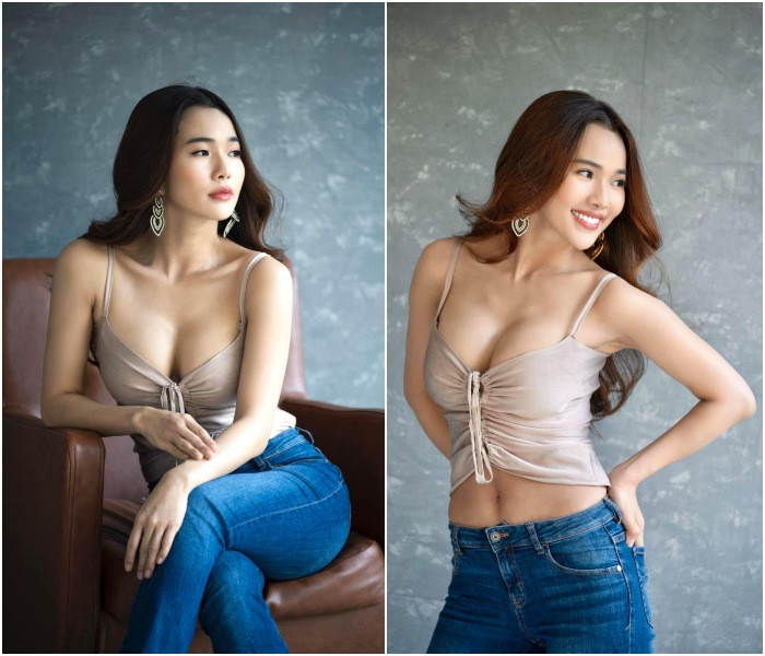 Không chỉ thường xuyên chọn mặc những bộ đồ khoe lợi thế hình thể, bà xã Ưng Hoàng Phúc còn chụp những bộ hình hút mắt và chia sẻ lên mạng xã hội để làm kỉ niệm.