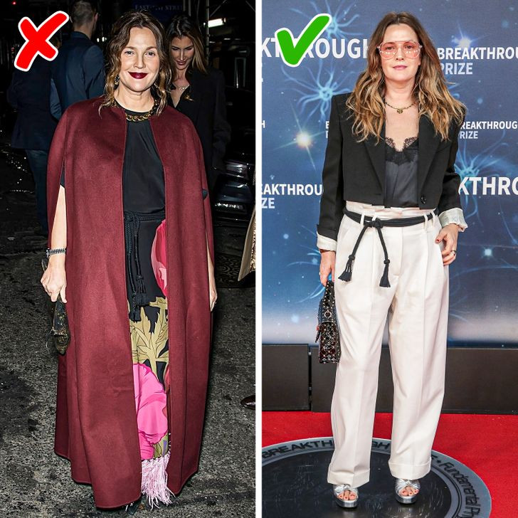 3. Chọn quần áo tôn dáng: Quần áo rộng có vẻ là một giải pháp tốt, đặc biệt nếu bạn muốn che đi vùng bụng của mình. Tuy nhiên, chúng có thể gây tác dụng ngược và khiến bạn trông to hơn. Một chiếc áo khoác ngắn đến giữa hông và không quá ôm eo sẽ tôn dáng hơn và giúp bạn trẻ trung hơn.