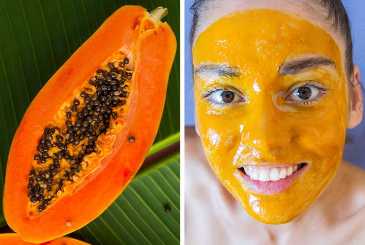 Đu đủ: Trộn 1/2 quả đu đu xay nhuyễn với vài giọt nước cốt chanh, có thể thêm một chút nước để được hỗn hợp sền sệt. Thoa hỗn hợp lên da đã được làm sạch. Để mặt nạ lưu lại trên da 10 phút rồi rửa sạch lại. Chất axit tự nhiên trong đu đủ sẽ tẩy da chết nhẹ nhàng và giúp làm sạch lỗ chân lông. Ảnh: BS.