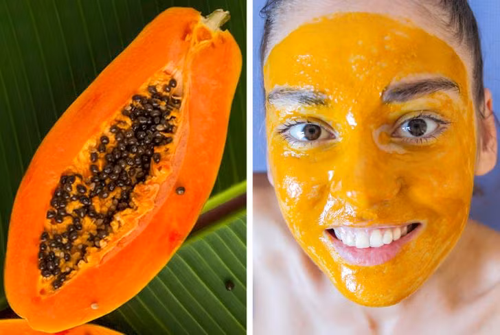 Đu đủ: Trộn 1/2 quả đu đu xay nhuyễn với vài giọt nước cốt chanh, có thể thêm một chút nước để được hỗn hợp sền sệt. Thoa hỗn hợp lên da đã được làm sạch. Để mặt nạ lưu lại trên da 10 phút rồi rửa sạch lại. Chất axit tự nhiên trong đu đủ sẽ tẩy da chết nhẹ nhàng và giúp làm sạch lỗ chân lông. Ảnh: BS.
