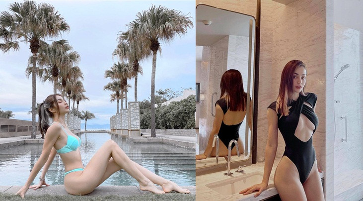 Thân hình như siêu mẫu của cô là lợi thế để phô diễn trọn vẹn khi mặc đồ bơi.