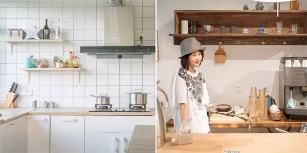 Căn bếp của Tư dường như đầy đủ tất cả những vật dụng làm bếp cần thiết.