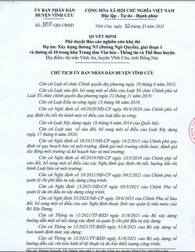 Dong Nai: Hon 17 ty dong cho tuyen duong gan 500m o Vinh Cuu