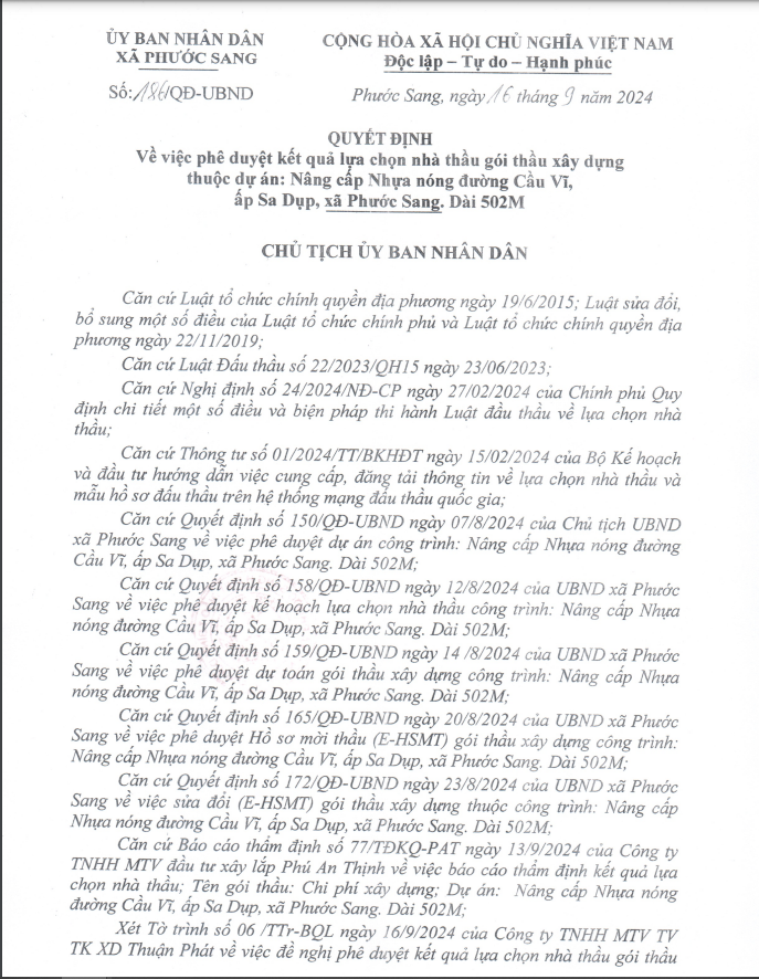 Binh Duong: Goi nang cap nhua nong duong Cau Vi ve tay Cty Hiep Phat