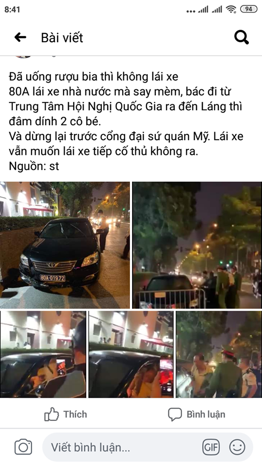 Sáng cùng ngày (28/11), một lãnh đạo liên đoàn bóng đá Việt Nam (VFF) xác nhận chiếc xe biển xanh trên là xe của liên đoàn bóng đá Việt Nam hiện đang được Tổng thư ký Lê Hoài Anh sử dụng.