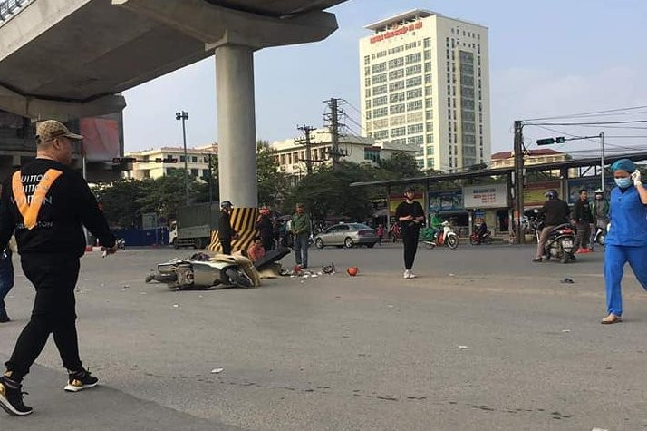 Hiện trường vụ tai nạn thương tâm.