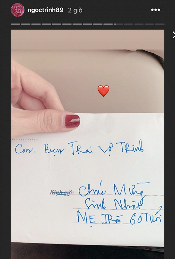 Ban trai Ngoc Trinh goi me 