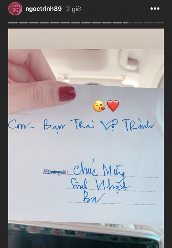 Ban trai Ngoc Trinh goi me 