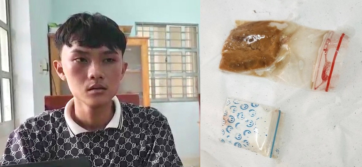 Binh Thuan: Di ban ma tuy gap cong an, nuot 2 goi phi tang