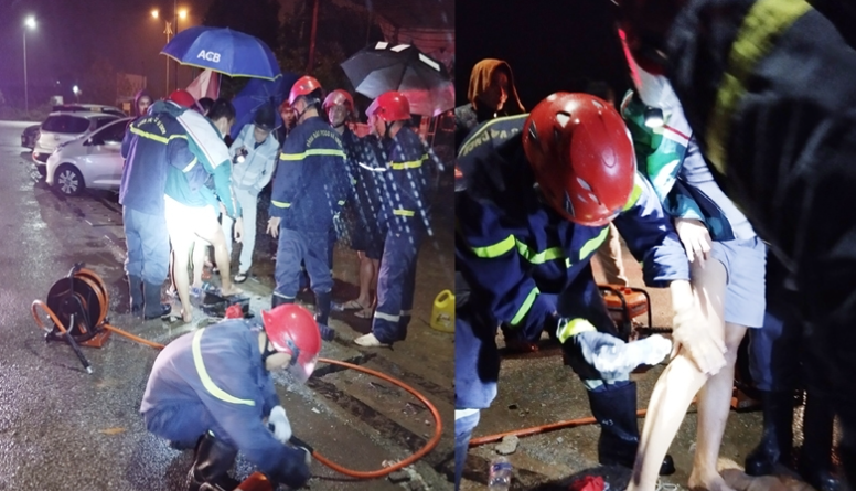  Giải cứu người đàn ông bị kẹt chân dưới nắp cống: Hồi 1h39 ngày 14/11, Trung tâm 114 (Phòng Cảnh sát PCCC&amp;CNCH Công an Hà Tĩnh) nhận được tin có người bị mắc kẹt chân dưới cống tại ngã ba đường tránh TP Hà Tĩnh, thuộc địa phận xã Thạch Đài (Thạch Hà), gần Bến xe Hà Tĩnh. Nạn nhân là anh Trần Chấn Sơn (SN 1993, thường trú tại phường Khuê Mỹ, quận Ngũ Hoành Sơn, TP Đà Nẵng). Trước đó, trong quá trình di chuyển từ xe khách lên taxi, do sơ ý, anh Trần Chấn Sơn để chân phải lọt xuống nắp cống, bị mắc kẹt. Người nhà đi cùng đã gọi xe cẩu 7 tấn nhưng không nhấc được tấm đan bê tông lên nên gọi đến Trung tâm 114. Đến 2h40 cùng ngày, lực lượng cảnh sát cứu nạn, cứu hộ đã đưa được nạn nhân thoát ra an toàn. 