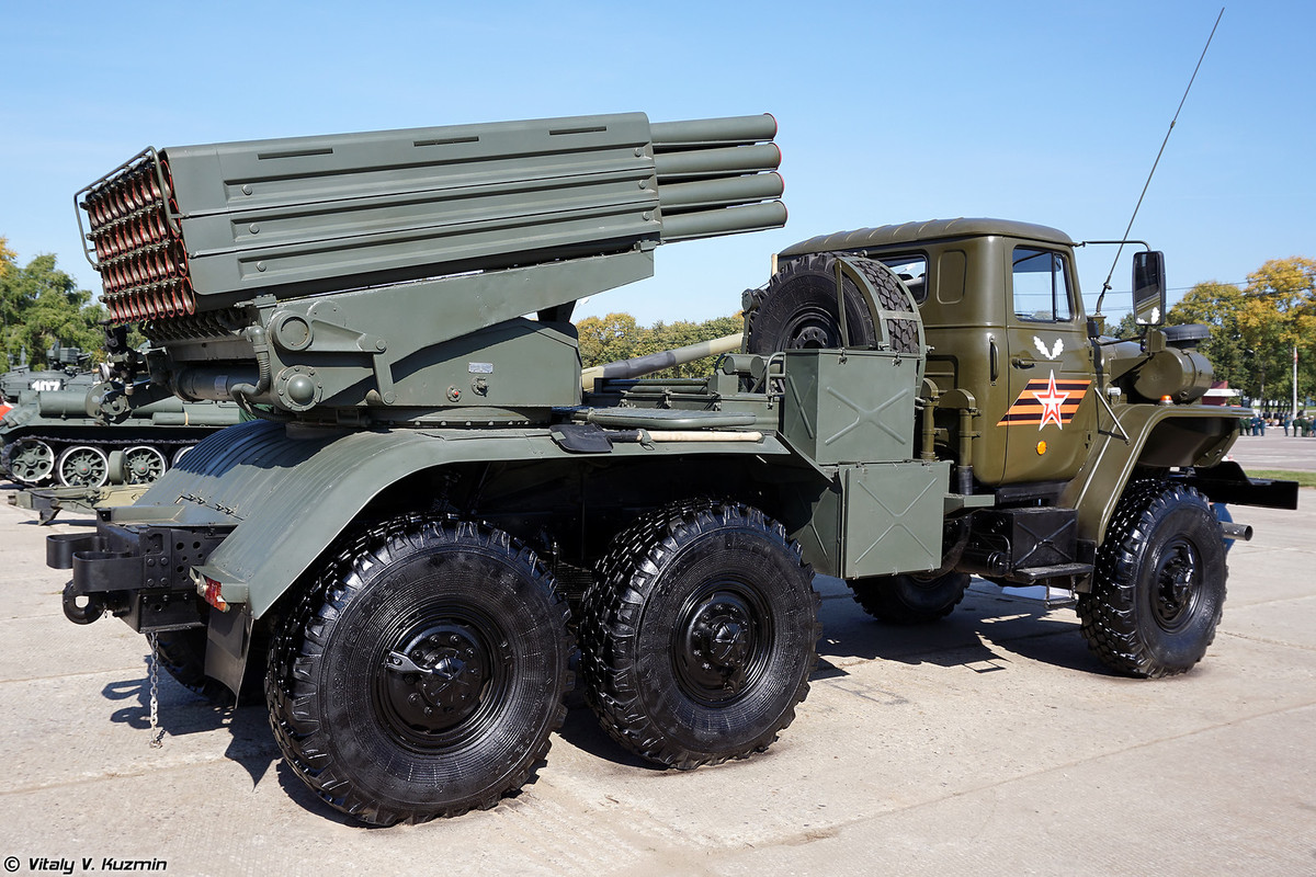 "Dàn đồng ca" BM-21-1 được phát triển dựa trên phiên bản pháo phản lực phóng loạt Cachiusa ra đời từ thời Chiến tranh Thế giới thứ hai. Nguồn ảnh: Vitaly.