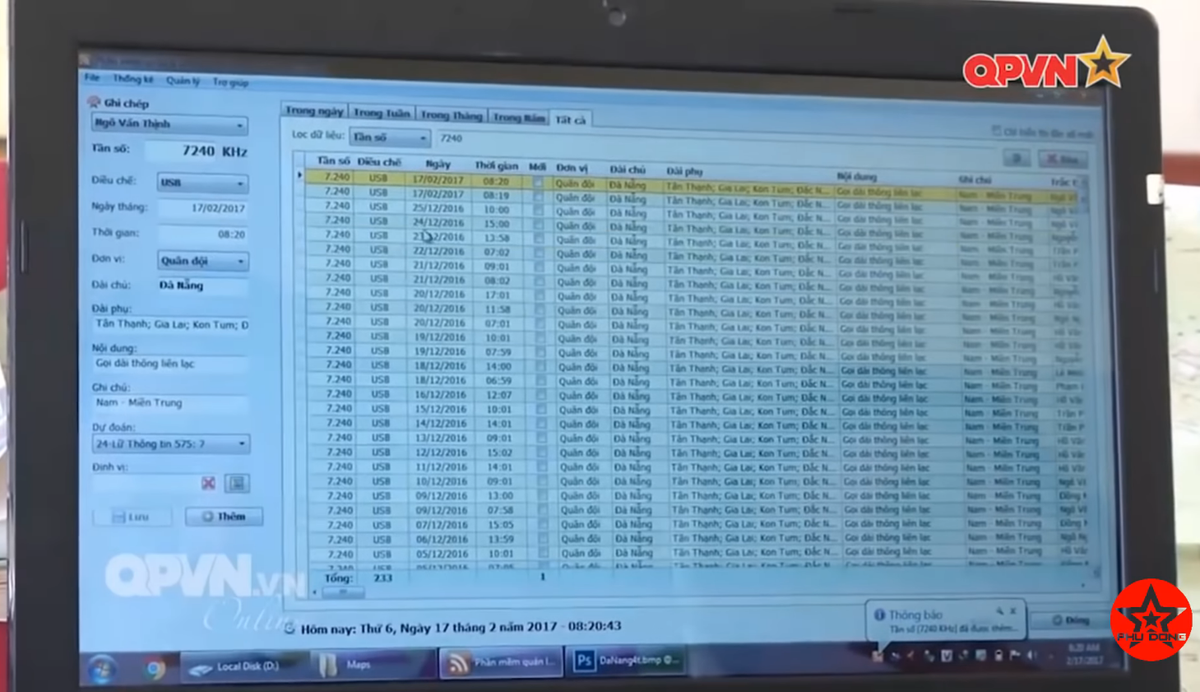 Cận cảnh hệ thống phần mềm do Việt Nam tự phát triển cung cấp khả năng tra cứu nhanh, phần mềm nay cũng được tích hợp bản đồ số, cho phép các trinh sát viên và chỉ huy đơn vị có được cái nhìn trực quan hơn với mục tiêu mà mình đang theo dõi. Nguồn ảnh: QPVN.