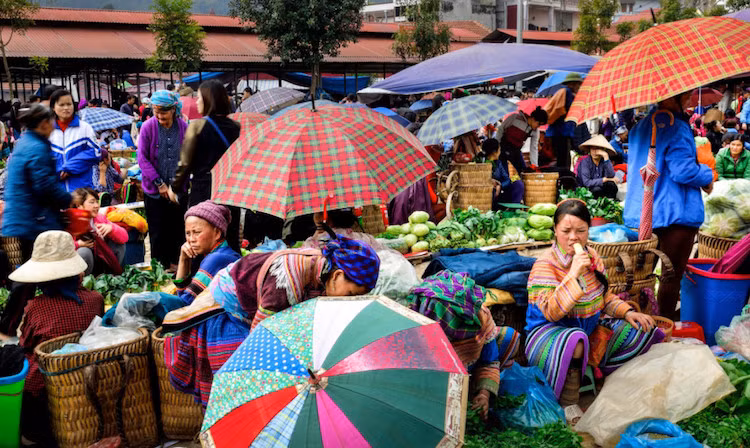 Chợ phiên Bắc Hà (Lào Cai) được nhiều người biết đến là chợ vùng cao lớn nhất Lào Cai, tụ tập nhiều thương lái ở các dân tộc xa gần về trao đổi, buôn bán nhưng Bắc Hà còn nức tiếng hơn bởi vẻ nguyên sơ, đậm chất dân tộc. Chợ họp vào chủ nhật hàng tuần từ sáng đến 14h. Đây là phiên chợ lý tưởng để khám phá vẻ nguyên sơ, mang đậm bản sắc các dân tộc Tây Bắc. Ảnh: Hiếu Minh Vũ.