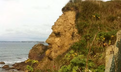 Những lần sạt lở bên bờ biển đã tạo nên hình mặt người khổng lồ trên vách đá ở phía nam bờ biển Devon, nước Anh.