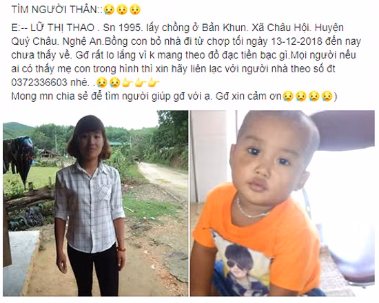 Cai va voi chong, nguoi phu nu cung con trai mat tich bi an