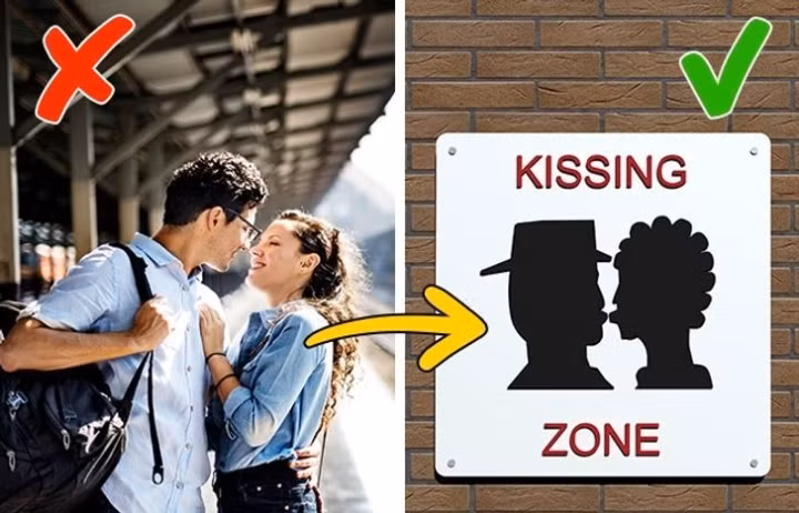 Pháp: Ở Pháp, các cặp tình nhân hôn nhau ở khắp nơi nhưng hành động này lại bị cấm ở ga tàu. Có lệnh cấm khó hiểu này là do vào năm 1910, một cặp đôi trước khi chia xa đã ôm hôn nhau lâu đến mức cả đoàn tàu phải khởi hành chậm để chờ chàng trai. Ảnh: IT.