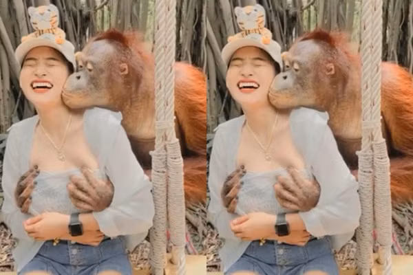 Dang chup anh, co gai bong bi duoi uoi 