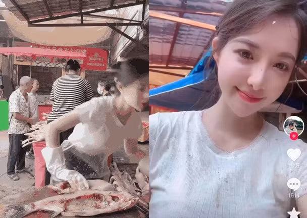 Co gai ban ca o cho gay sot mang vi qua xinh dep