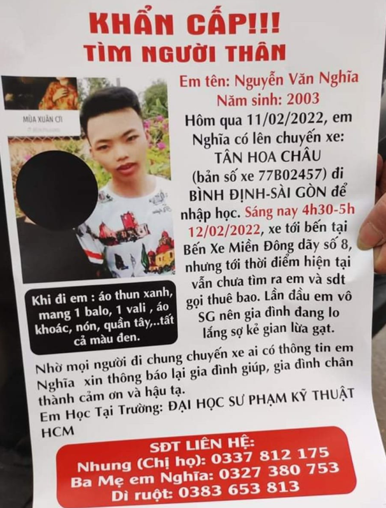 Me nam sinh mat tich bi an ke ve cuoc dien thoai truoc khi con xuong xe