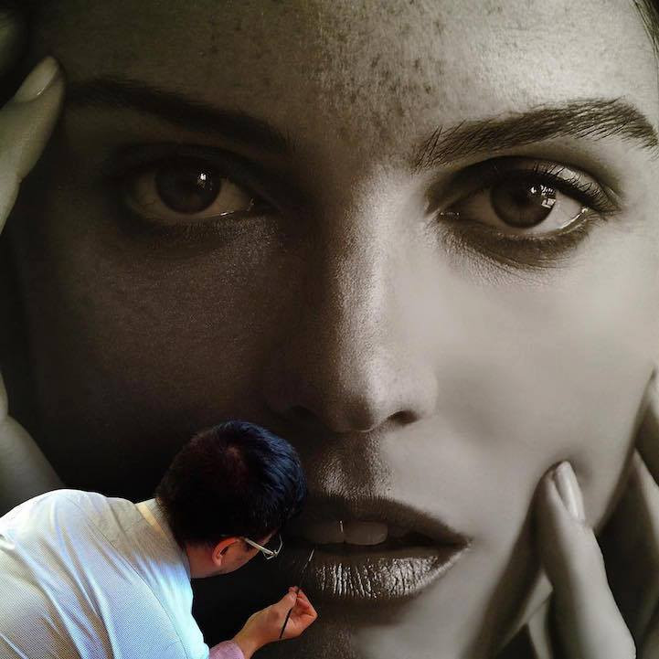 Bằng cách sử dụng sơn, bút vẽ và rất nhiều kỹ năng, Hirothropologie đã tạo nên một loạt bức tranh chân dung siêu thực đến khó tin.