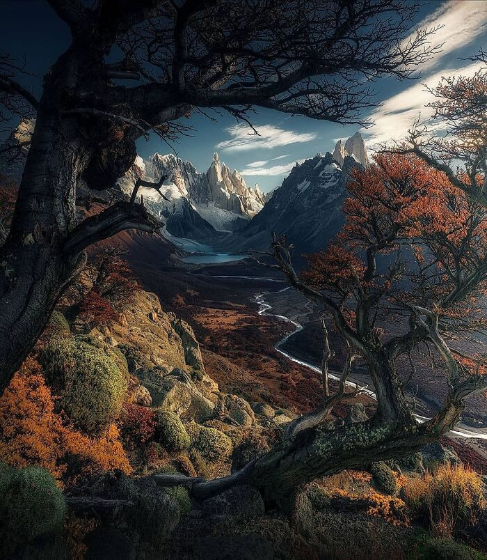 Con sông lang thang ở Patagonia, Argentina.