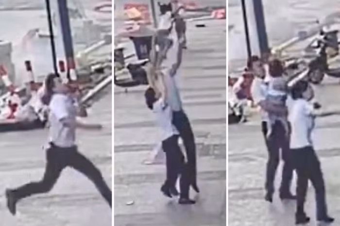 Thanh nien phan ung “nhanh nhu chop” do be gai roi tu tang 5