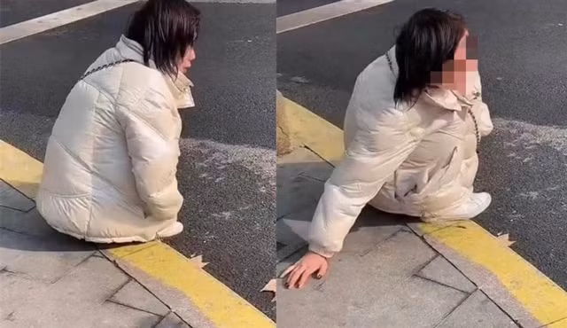 Uong ruou say ngu tren via he, co gai tinh day da mat quan