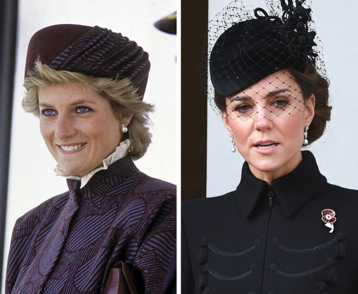 Công nương Diana diện trang phục tối màu nhưng vô cùng thời thượng. Điều này đã tạo cảm hứng cho nàng dâu Kate Middleton học hỏi.