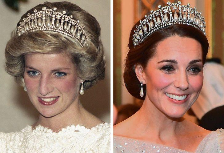 Trong một sự kiện tổ chức vào năm 2016, công nương Kate Middleton đội vương miện Lover's Knot Tiara. Hình ảnh của công nương Kate Middleton khiến nhiều người nhớ đến công nương Diana.