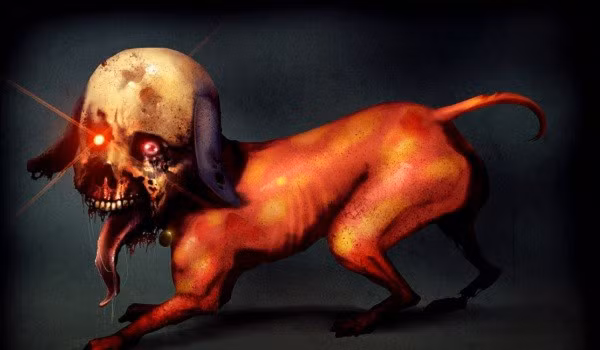 Theo các truyền thuyết, sinh vật bí ẩn Jinmenken mang cơ thể loài chó nhưng gương mặt lại giống con người một cách kỳ lạ.