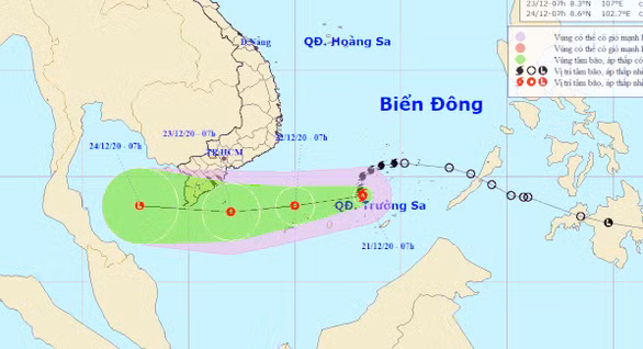 Bao so 14 suy yeu thanh ap thap nhiet doi, gio giat cap 9