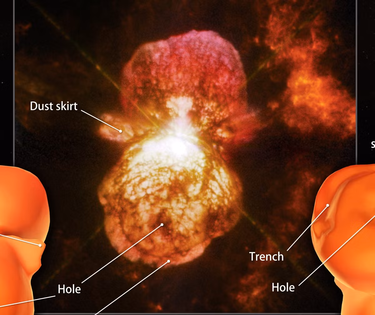 Theo phát hiện mới, bên trong ngôi sao bất ngờ xuất hiện ra các luồng gió không gian cực mạnh kèm theo nguồn năng lượng bức xạ, tia cực tím, tia Xphát ra mãnh liệt. 