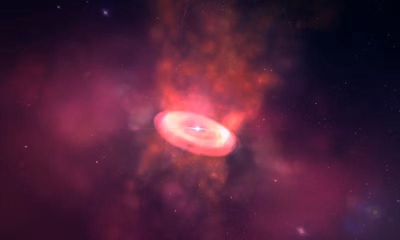 Theo đó, hiện tượng diễn ra ngay tại khu vực vành đĩa một ngôi sao trẻ ước tính 100.000 năm tuổi, cách Trái Đất khoảng 450 năm ánh sáng do đài quan sát ALMA ghi nhận.