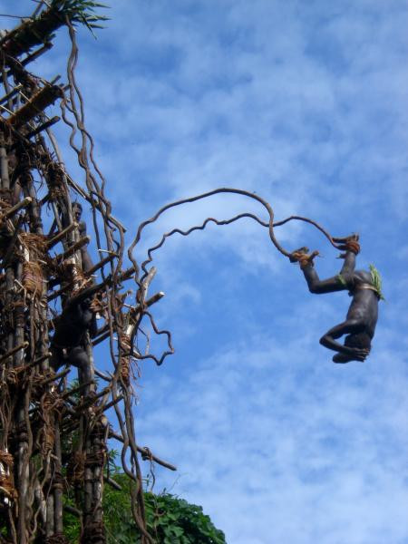  Người Vanuatu. Để chứng minh mình đã trưởng thành, thổ dân trên đảoVanuatu phải nhảy từ tháp gỗ cao mà chỉ được bảo vệ bởi hai sợi dây bện từ lá nho. Nghi lễ trưởng thành nguy hiểm này đã khiến nhiều người bị vỡ đầu hoặc gãy cổ, thậm chí là tử vong. Những người may mắn sống sót, tất nhiên được công nhận là đàn ông trưởng thành.