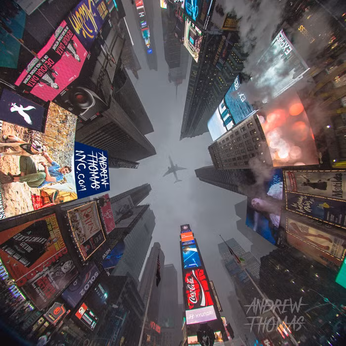 Quảng trường Thời đại (Times Square) trong khung hình mùa đông