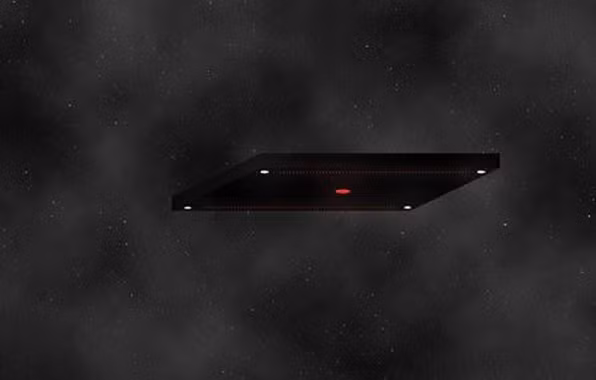 Sau đó, khối tròn sáng khổng lồ bỗng biến thành một vật thể hình chữ nhật hoàn chỉnh góc cạnh và rất dài.