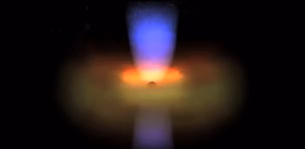 Hiện từ trường năng lượng tại trung tâm siêu lỗ đen này đang hoạt động cực mạnh mẽ và nó đang phát triển mạnh lên với tốc độ chóng mặt. Các nhà khoa học chưa thể xác định nguồn gốc hay nguyên nhân hình thành của siêu lỗ đen này. Nguồn ảnh: Dailymail. 