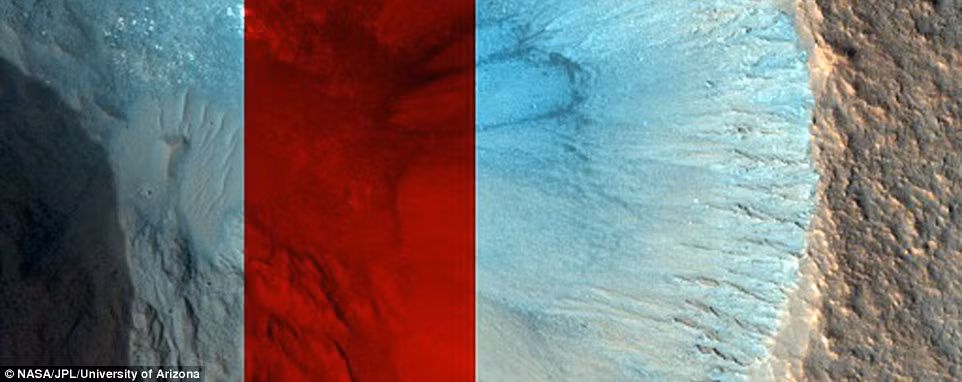 Một miệng núi lửa xanh biếc được tàu vũ trụ Mars Reconnaissance Orbiter quan sát ngay tại khu vực Chryse Planitia của Hỏa tinh.