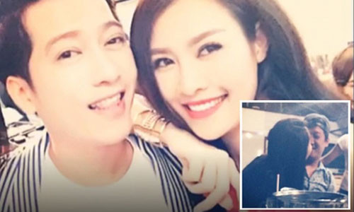 Trường Giang bên Quế Vân. Ảnh: FBNV