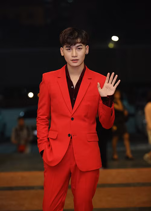 Nam ca sĩ Ali Hoàng Dương xuất hiện trên thảm đỏ.
