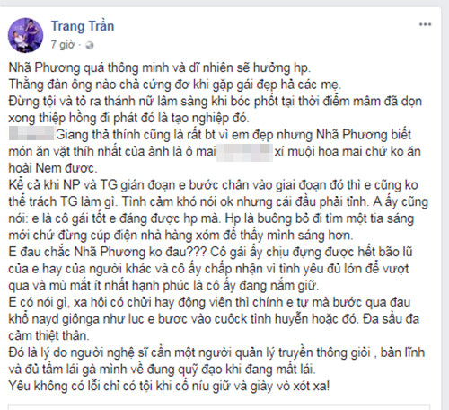 Chia sẻ của Trang Trần.