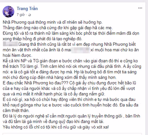 Chia sẻ của Trang Trần.