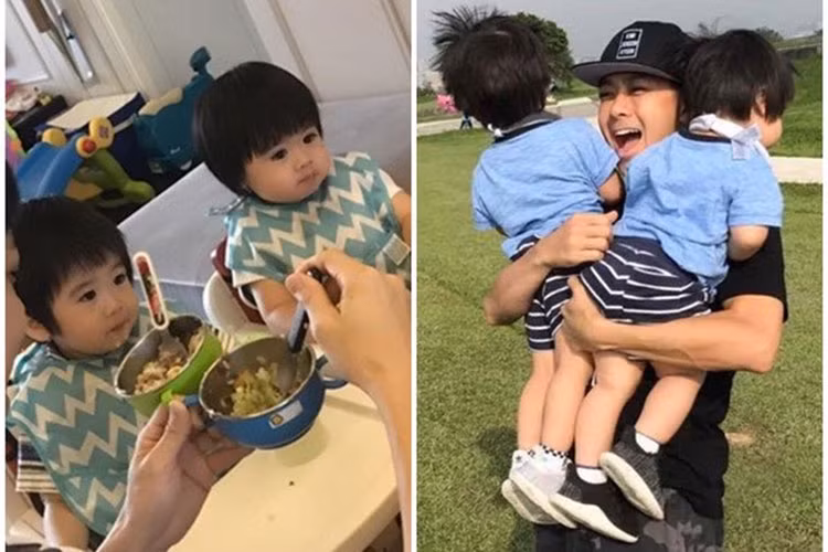 Lâm Chí Dĩnh hết mực yêu thương, quan tâm bé Jenson và bé Kyson.