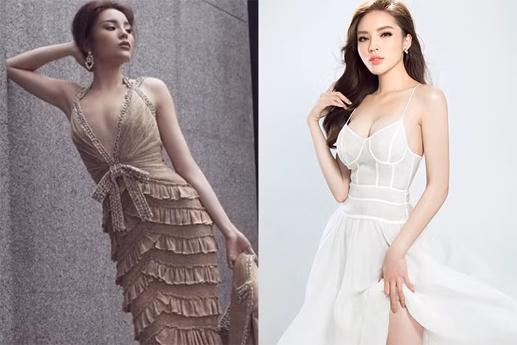 Hình ảnh vòng một lép kẹp của Kỳ Duyên trong bộ ảnh vào tháng 12/2017 nay nảy nở bất thường.