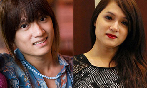 Hương Giang Idol trước và sau khi chuyển giới. Ảnh: Infonet