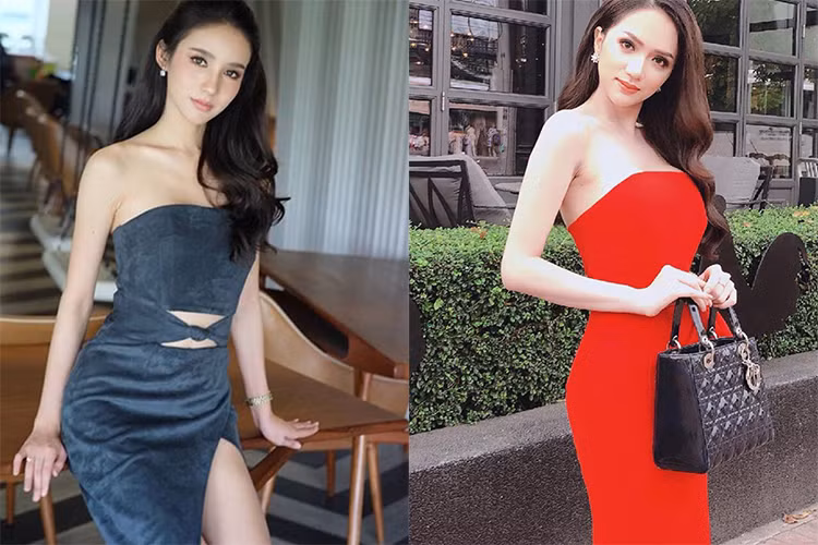 Yoshi và Hương Giang đều sở hữu gương mặt xinh đẹp, vóc dáng gợi cảm.