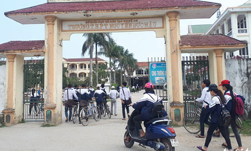 Trường THPT Nguyễn Đức Mậu ở huyện Quỳnh Lưu - nơi em L. từng học tập - Ảnh: DOÃN HÒA