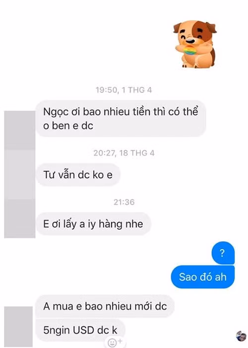 Năm 2017, Diệp Bảo Ngọc cũng công khai loạt tin nhắn gạ tình từ một người đàn ông lạ đã có gia đình.