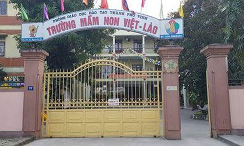 Trường mầm non Việt - Lào nơi xảy ra sự việc.